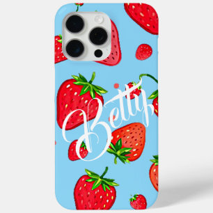 Red strawberry fruit  iPhone 15 pro max case