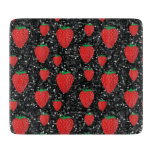 Red Strawberry Fruit Lovers Sweet Berries Elegant Cutting Board