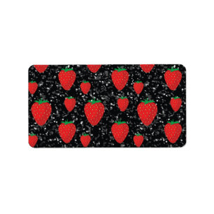 Red Strawberry Fruit Lovers Sweet Berries Elegant Label