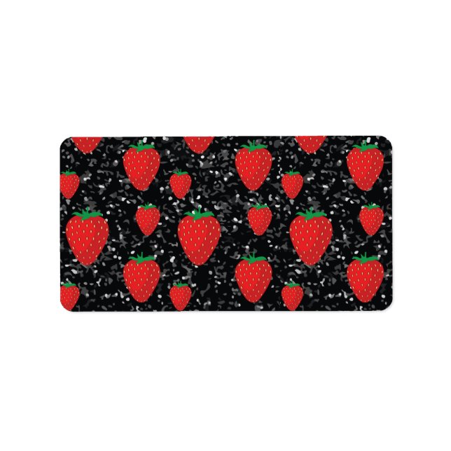 Red Strawberry Fruit Lovers Sweet Berries Elegant Label (Front)