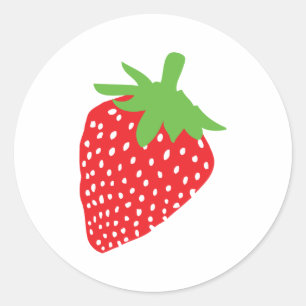 red strawberry icon classic round sticker