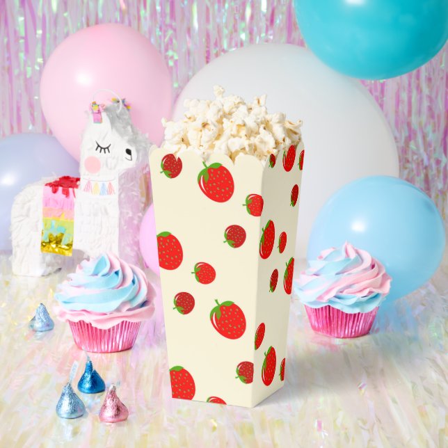 Red strawberry on pink favour box (Party)