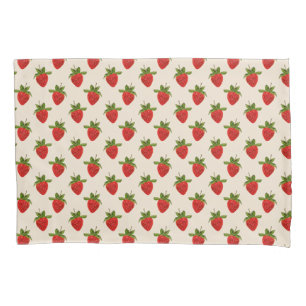 Red Strawberry Pattern Pillowcase