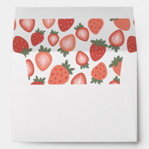 Red Strawberry Seamless Pattern Envelope