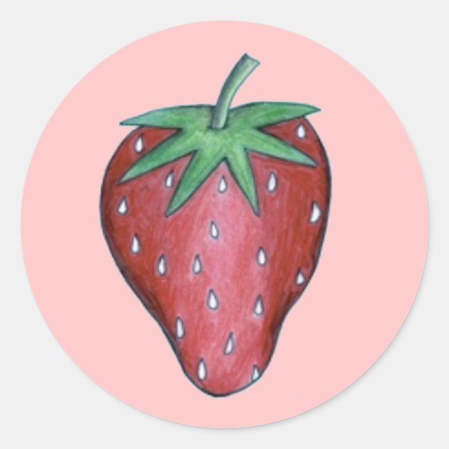 Red Strawberry Strawberries Fruit Berry Stickers (Front)