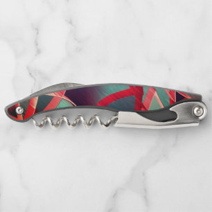 Red streaks over blue or grey, drizzled image corkscrew