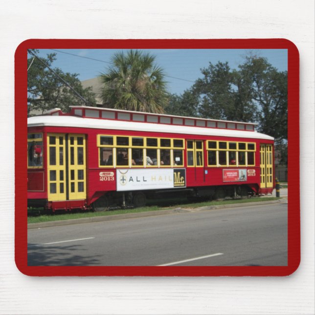 Red Streetcar Mouse Pad (Front)