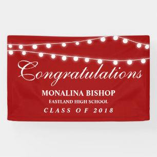 Red String Of Lights Congratulations Graduate Banner