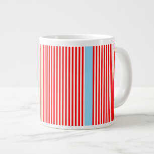 Red Stripe Blue Large Coffee Mug