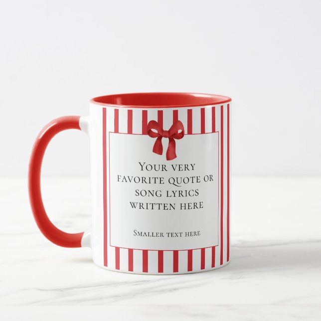 Red Stripe Bow Coffee Mug (Left)