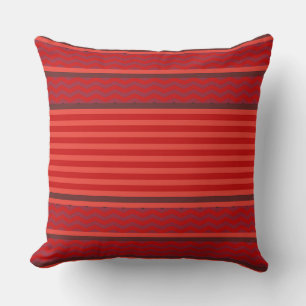 Red Stripe Chevron Cushion