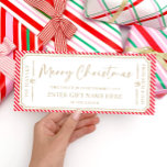 Red Stripe Christmas Gift Voucher Card<br><div class="desc">This Christmas gift voucher design features a stripe design. The "Merry Christmas" heading is an image that cannot be edited. All of the other text is fully editable. For more advanced customisation of this design,  simply select the "Customise It" button above.</div>