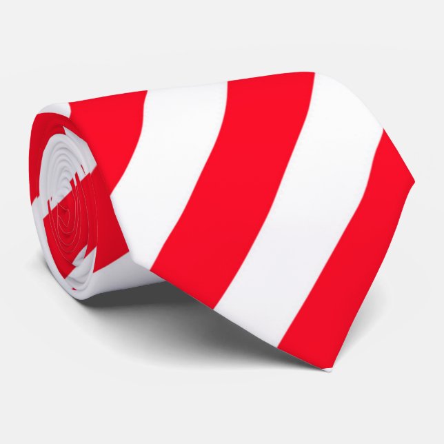 Red Stripe gift for men, gift for wedding Tie (Rolled)