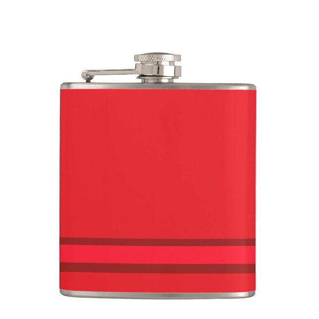 Red Stripe  Hip Flask (Front)