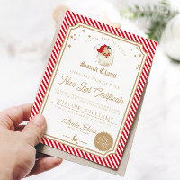 Red Stripe Nice List Certificate Card