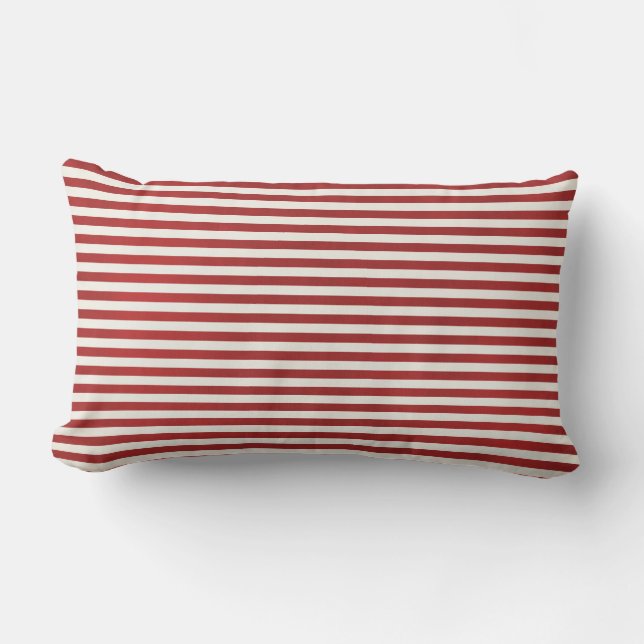 Red  Stripe Throw Pillow (Front)