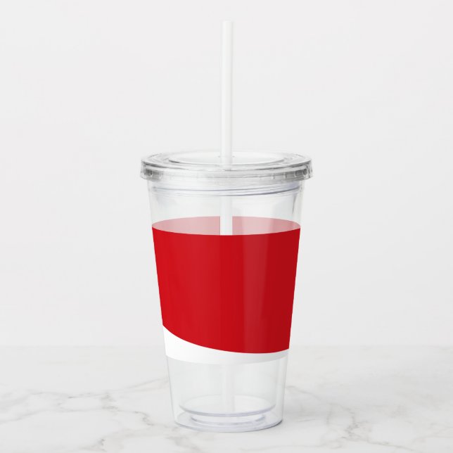 Red striped acrylic tumbler (Front)