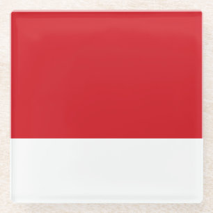 Red striped glass coaster