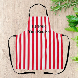 Red Striped Lefse All-Over Print Apron
