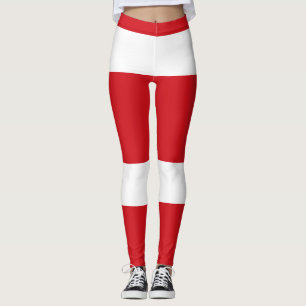 Red striped leggings