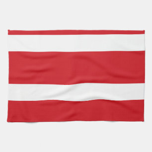 Red striped tea towel