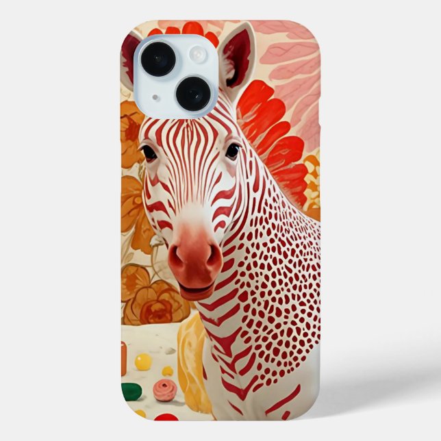Red Striped Zebra Collage Art - Fun and Colourful  Case-Mate iPhone Case (Back)