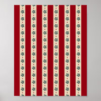Red Stripes And Flowers