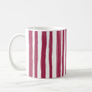 Red Stripes Bordeaux Coffee Mug