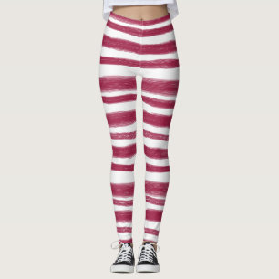 Red Stripes Bordeaux Leggings