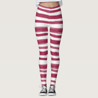 Red Stripes Bordeaux Leggings