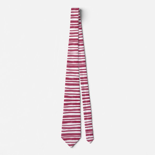 Red Stripes Bordeaux  Tie (Front)