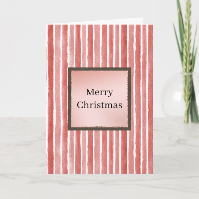 Red Stripes Christmas Card (Front)