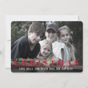 Red stripes Double Sided Photo Card