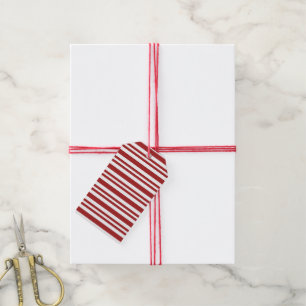 red stripes gift tags