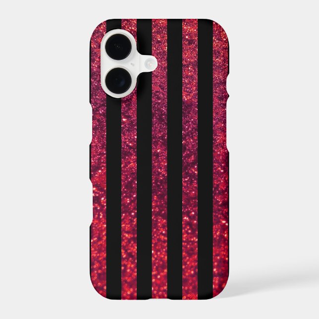 Red Stripes, Glitter Stripes, Striped Pattern (Back)