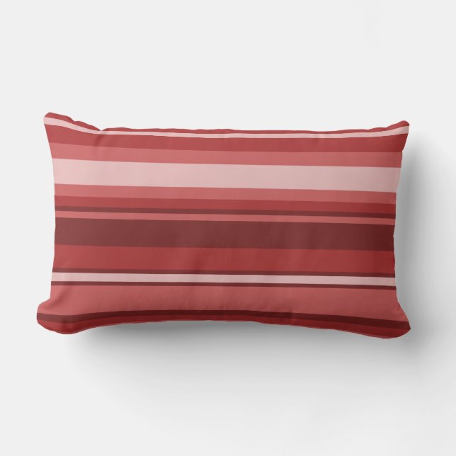 Red stripes lumbar cushion (Front)
