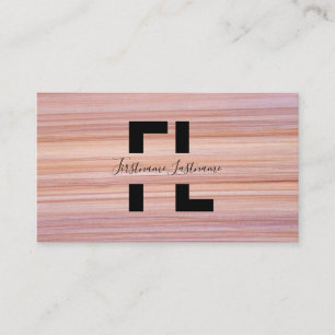 Red stripes marble surface elegant monogram strip business card