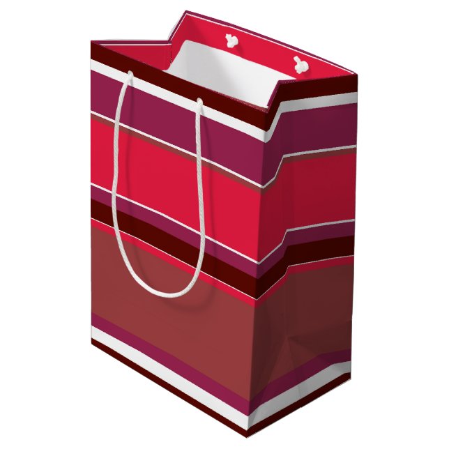 Red stripes medium gift bag (Back Angled)