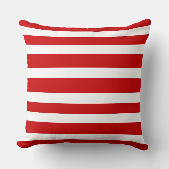 Red Stripes Nautical Inspired Cushion (Front)