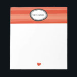 Red Stripes Notepad<br><div class="desc">Jot down notes or a handwritten message on these fun personalised notepads from PiPo Press.  Great gift for teachers,  coaches,  or makes for a thoughtful housewarming present.  Choose from a wide array of designs to suit every personality and mood.</div>