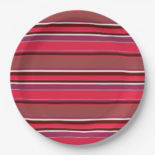 Red stripes paper plate