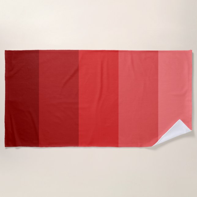 Red stripes pattern beach towel (Front)