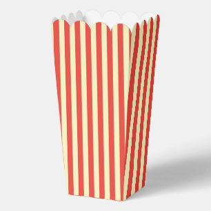 Red Stripes Popcorn Birthday Party  Favour Box
