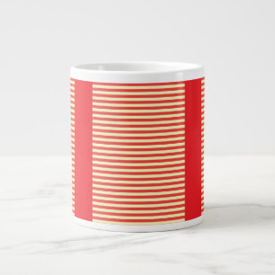 Red Stripes Red Gift  Large Coffee Mug