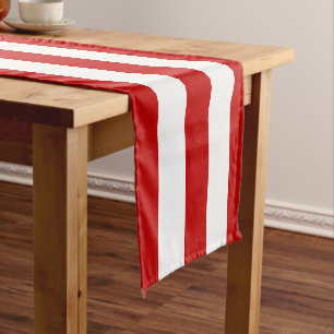 Red Stripes Short Table Runner