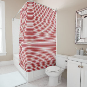 red stripes shower curtain