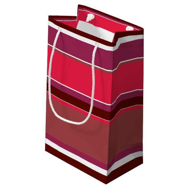 Red stripes small gift bag (Back Angled)