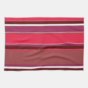 Red stripes tea towel