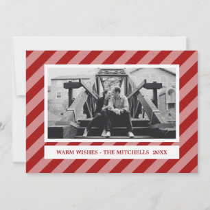Red STRIPES   TIMELESS    CUSTOM Holiday Photo Card