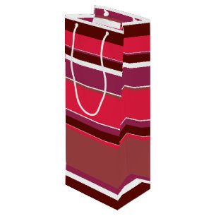 Red stripes wine gift bag